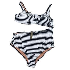 J.Crew Cutout one-piece in stripe
